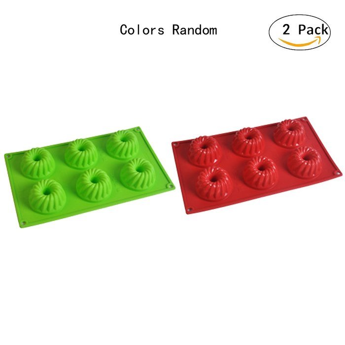 NALATI Silicone Muffin Tray Candy Cupcake Jelly Mold Cake Donut Bakeware Chocolate Mold Baking Pan (Green) N3