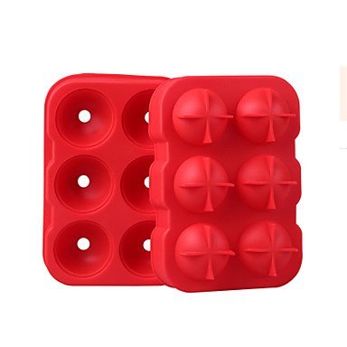 Sher 6 Ice Ball Mold Maker Silicone Mold Leak Proof Secure Closure Silicone Ice Tray , white N2