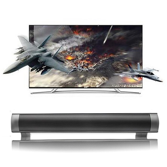 Elecsoul 10W (5Wx2) 3.0 USB Wireless Bluetooth Soundbar with Passive Radiators Support, 3.5 AUX and TF Card -... N4