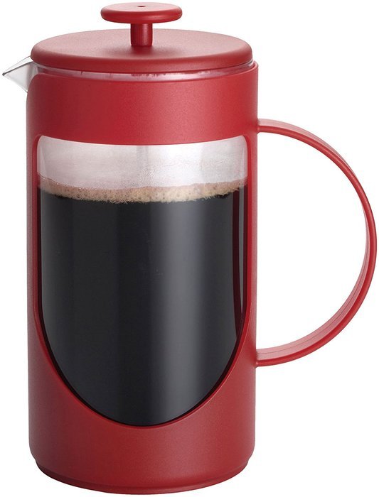 BonJour Coffee Unbreakable Plastic French Press, 33.8-Ounce, Ami-Matin(tm), Red N4