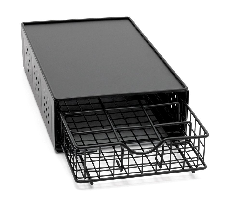 Lipper International 1-Tier Coffee Drawer Stand, Black