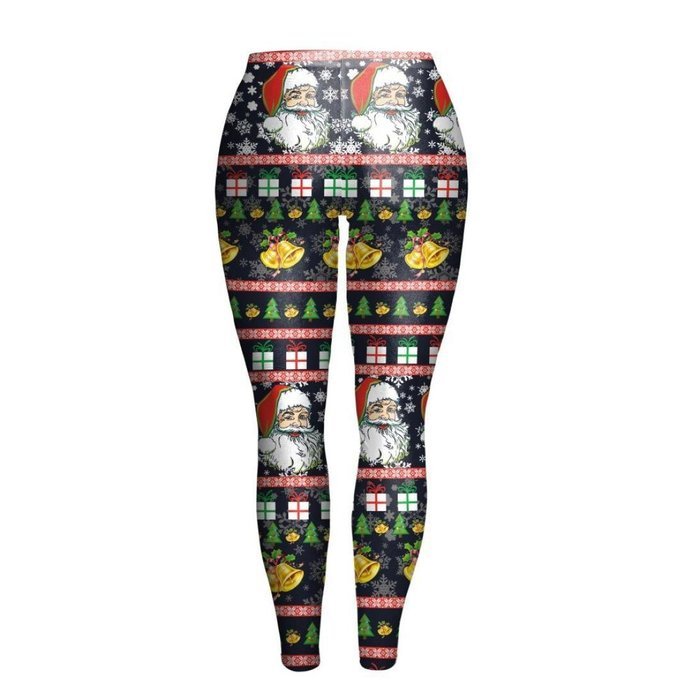 PHOTNO Fashion Women Lady Skinny Christmas Printed Stretchy Pants Leggings N8