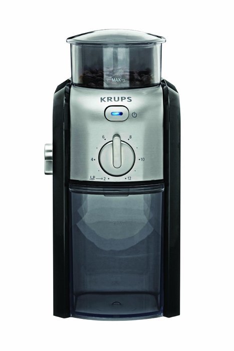 KRUPS GVX212 Coffee Grinder with Grind Size and Cup Selection and Stainless Steel Flat Burr Grinder, 8-Ounce,... N2