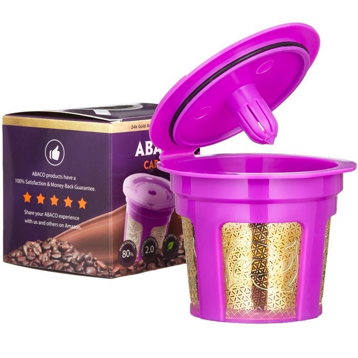 ABACO 24K Gold Reusable K-Cup Coffee Filter(Single Cup) for Keurig 1.0/2.0 Series Brewers N3