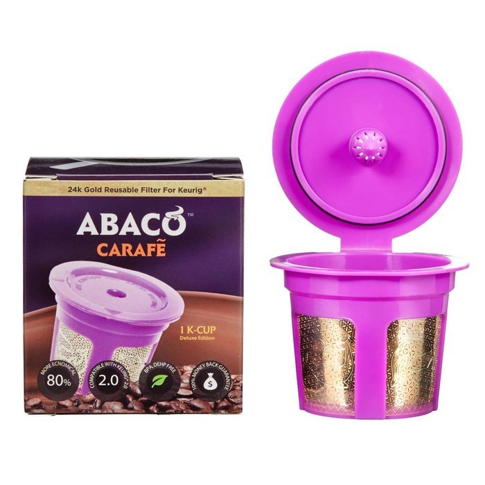ABACO 24K Gold Reusable K-Cup Coffee Filter(Single Cup) for Keurig 1.0/2.0 Series Brewers N6