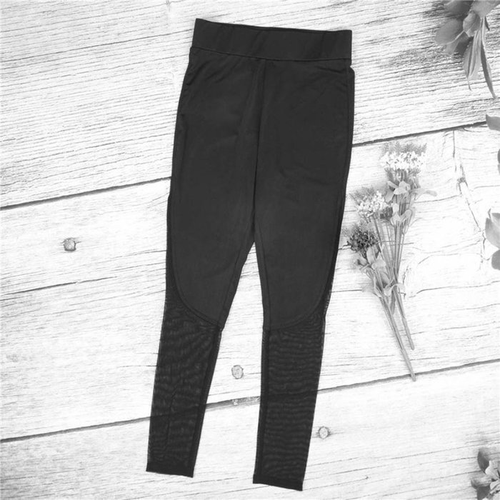 FAPIZI &hearts; Women Pants &hearts; Women Fitness Leggings High Waist Mesh Patchwork Leggings Skinny Push Up Pants (L, black) N2