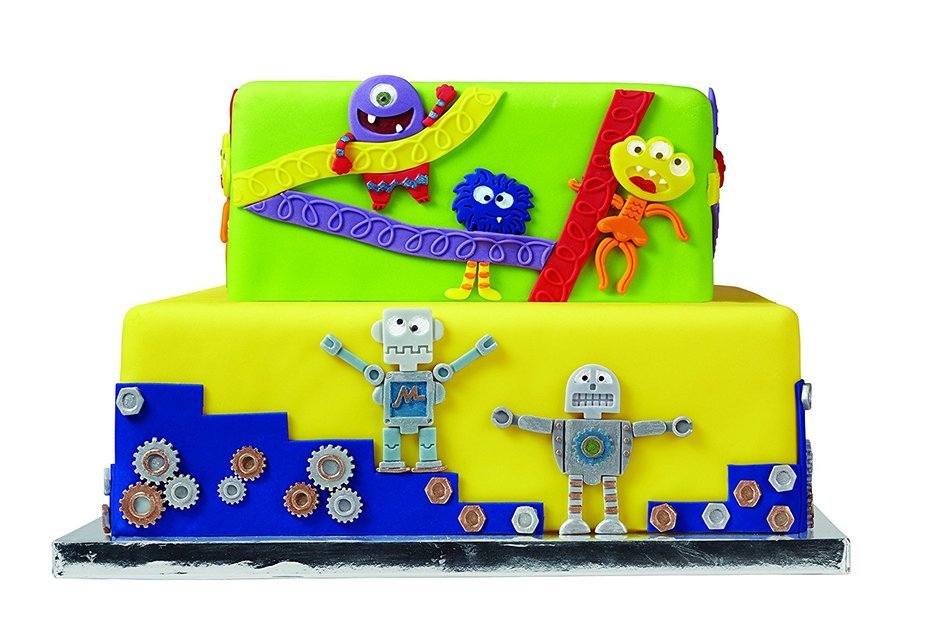 Wilton 409-2559 Fondant and Gum Paste Silicone Mold, Robots Monsters N2