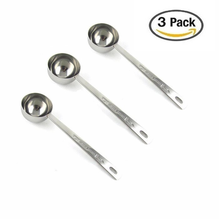 Minigianni Endurance Stainless Steel 1 Tablespoon Measuring Coffee Scoop Spoon, Set of 3 N2