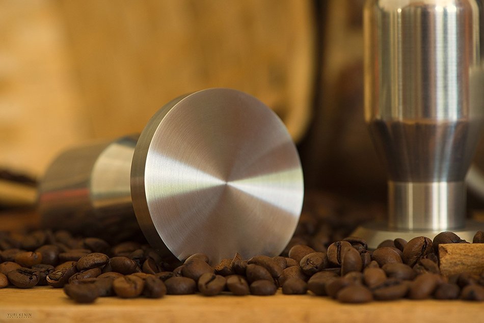 Modern Professional Coffee Espresso Tamper 100% Stainless Steel Base, Variety of Sizes. (49mm) N7