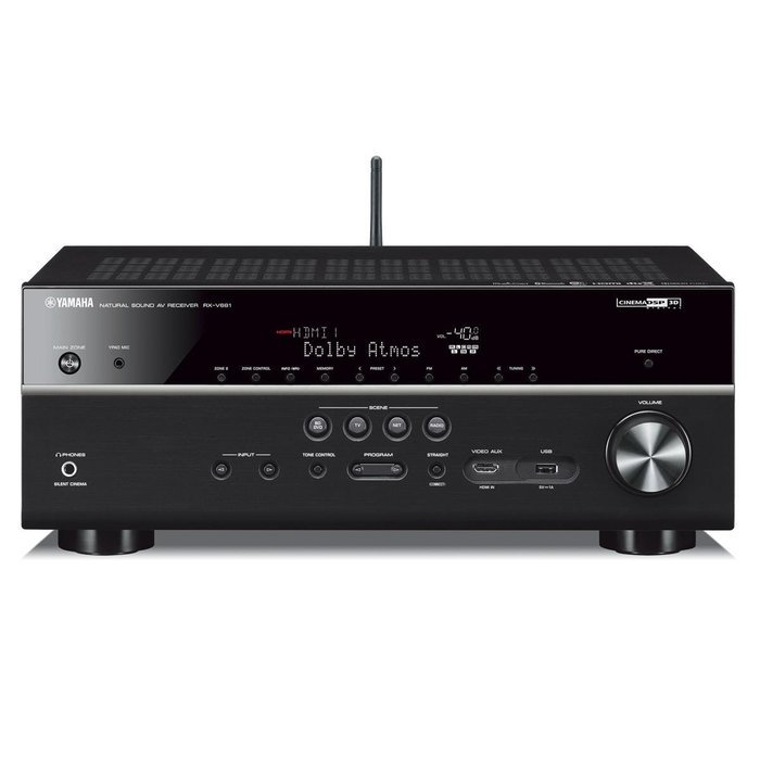 Yamaha RX-V681 7.2-Channel 4K AV Receiver with WX-030 MusicCast Wireless Speaker (Black) N4