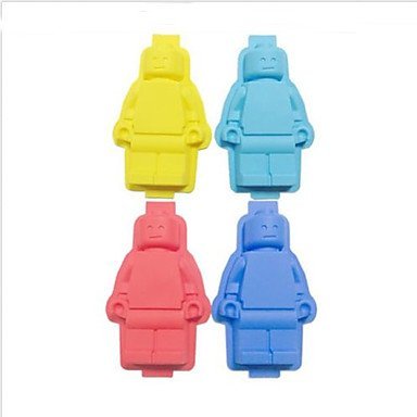 Sher Silicone Robot Shaped Cake Pan Silicone Mold Baking Mould Candy Chocolate Ice Tray Tool(Random Color) N5