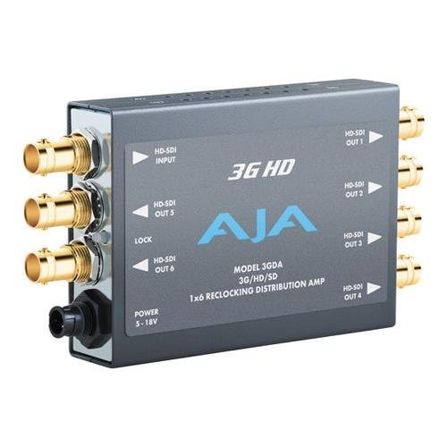 AJA 3GDA 1x6 3G/HD/SD Reclocking Distribution Amplifier N2