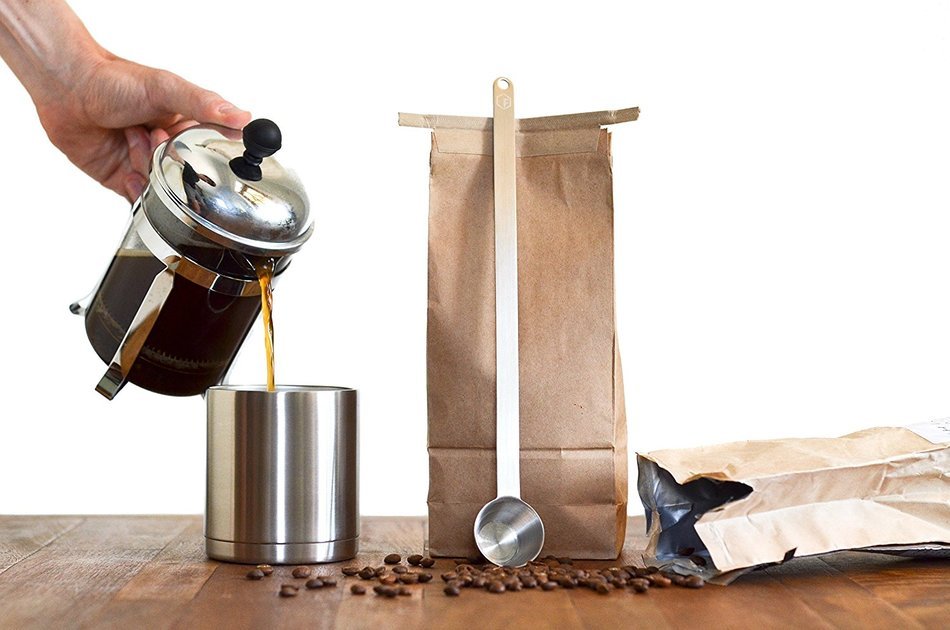 11.5" Extra Long Coffee Scoop - 1 Tablespoon - Premium Grade 18/8 Stainless Steel - Reaches Bottom of Coffee Bags N7