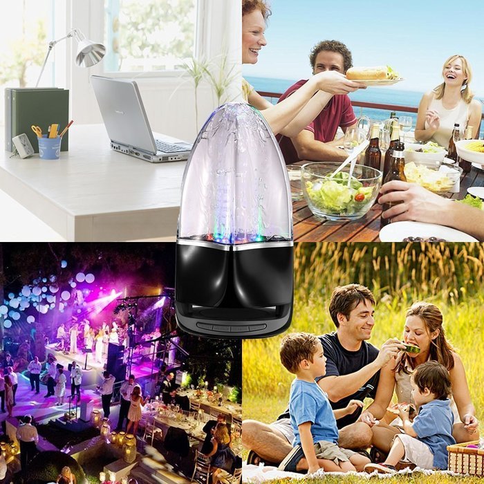 KoTeel Wireless Bluetooth Speaker Water Dancing Speaker for Smartphones Tablets MP3 MP4(Black) N4
