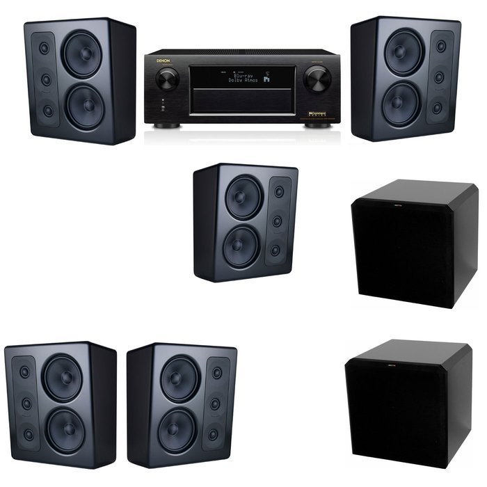 M&K Sound MP300 Monitor Speaker 5.2 HRS12 Denon AVR-X5200W