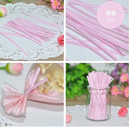 Astra shop 100Pcs Vibrant Color Multi-Functional Plastic Twist Ties for Pastry/Cookie/Cake/Toast/Bread Bags-Purple N3