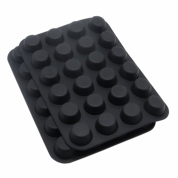 2 Pack - Mini Muffin Pan, 24 Cups Silicone Baking Tray by Suntake(Red) N8