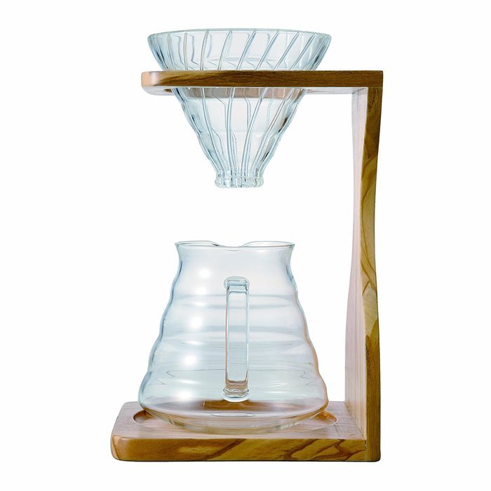 Hario VSS-1206-OV V60 Olive Wood Stand Set N4