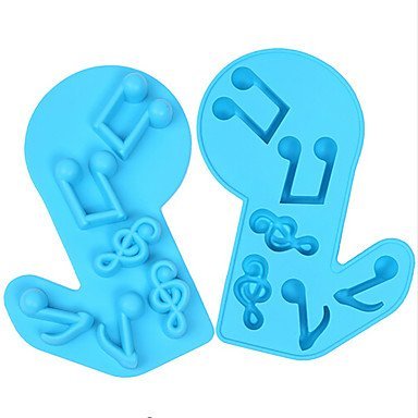 Y&XL&H Music Notes Shape 3D Silicone Cake Molds DIY Kitchen Ice Cube Tray Chocolate Soap Molds Baking Tools Random...