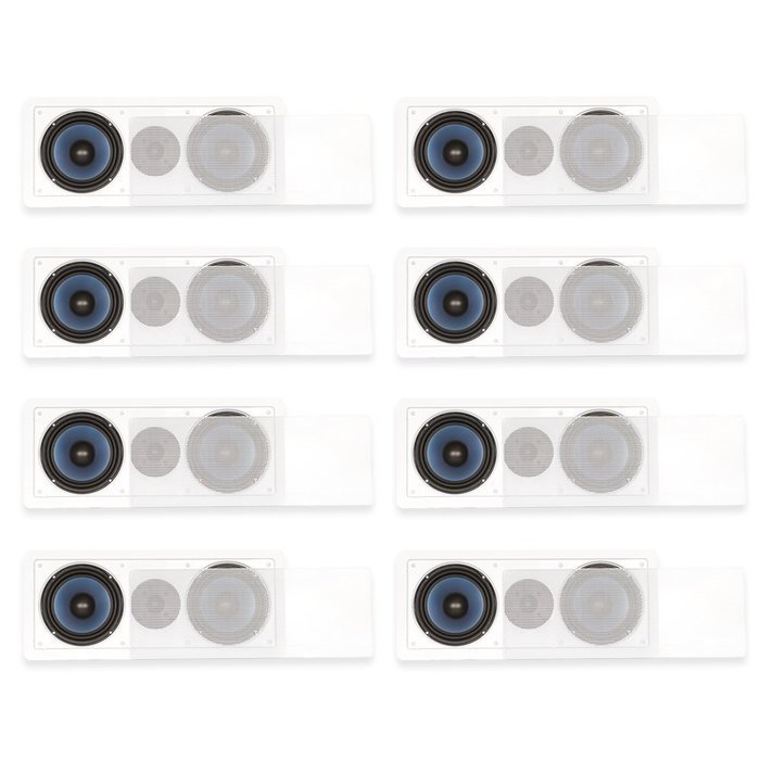 Blue Octave RLCR6 In Wall 6.5" Dual Woofer 3 Way Speakers 2240 Watts New 8 Speaker Set RLCR6-8S
