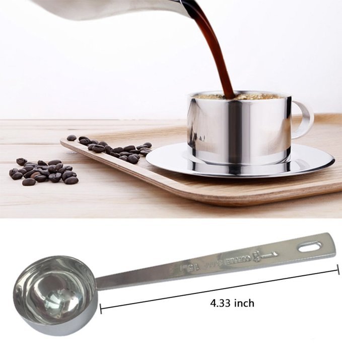 Leyaron Endurance Stainless Steel 1 Tablespoon Measuring Coffee Scoop, Set of 2 N3
