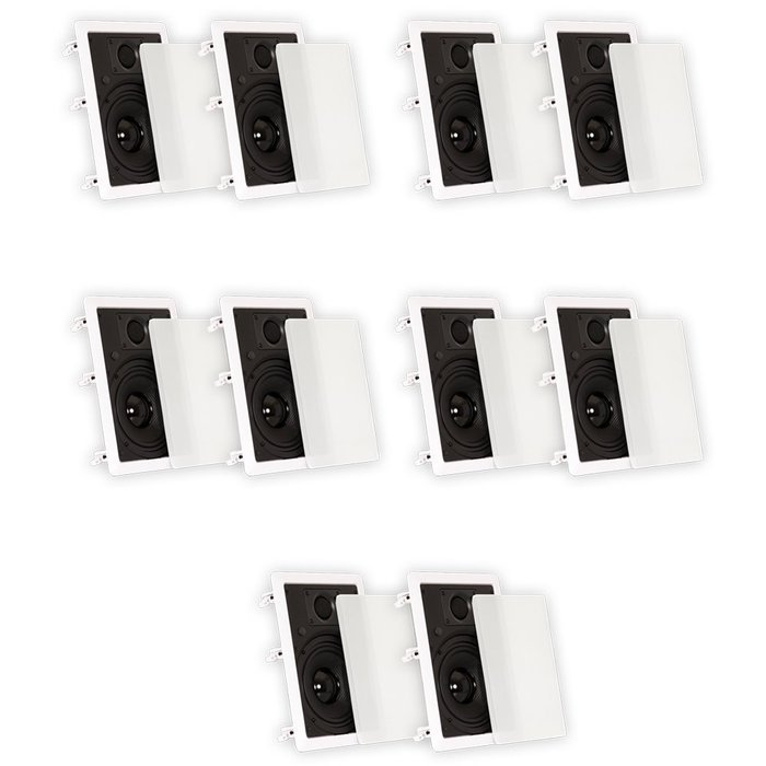 Theater Solutions TS65W In Wall 6.5" Speakers Surround Sound Home Theater 5 Pair Pack