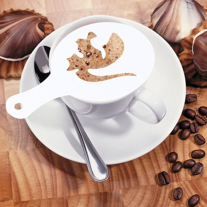 Christmas Designs PP Plastic Coffee Flowers Die Fancy Coffee Printing Template Model Milk Foam Spray Tool 8PCS... N41