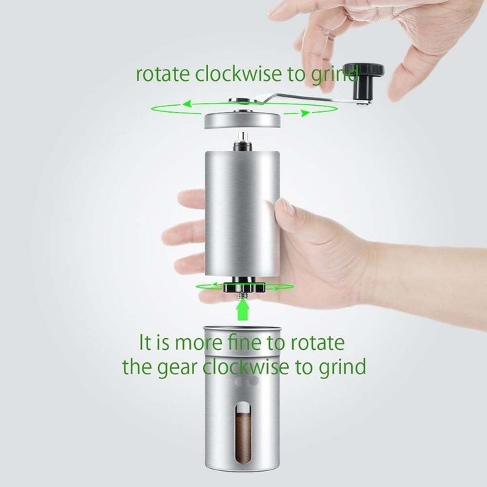 Aohang Stainless Steel Mini Manual Coffee Grinder Portable Hand Crank Coffee Mill Ceramic Conical Burr N3