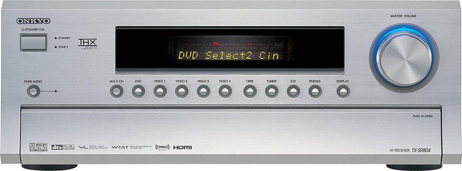Onkyo TX-SR804S 7.1 Channel Up-Converting THX Certified A/V Receiver (Silver) (Discontinued by Manufacturer) N2