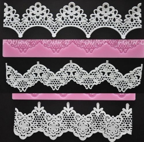 Anyana 3pcs set Cake Decoration Tool Flower Embossing Lace Fondant Mould Cupcake Mat N3