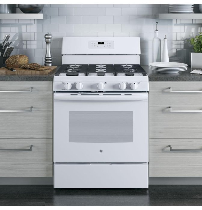 GE JGB660DEJWW 30" White Gas Sealed Burner Range N3
