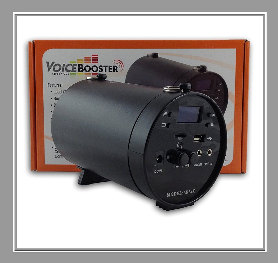 VoiceBooster Voice Amplifier & Mp3 Player & FM Radio 25watts Black MR-AK38 (Aker) by TK Products,Portable, for...