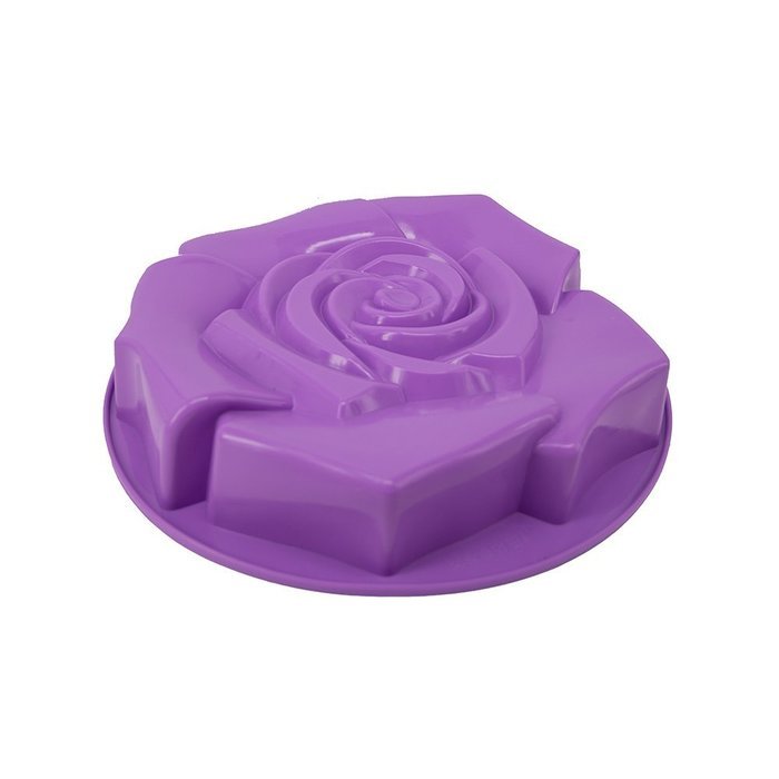 Tangne 4 Colors Rose Shape Silicone Cake Mould Kitchen DIY Cake Tools (Rose Red) N3