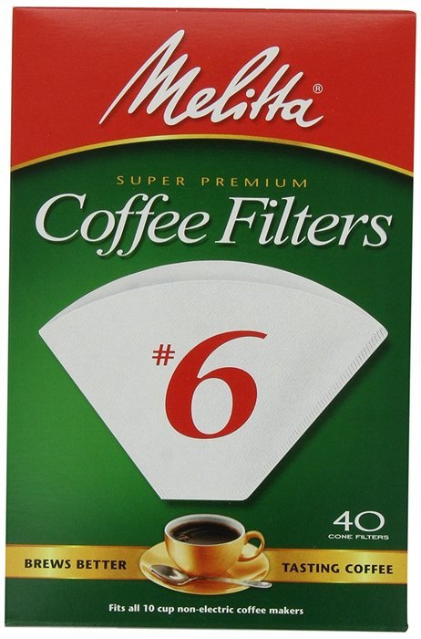 Melitta Cone Coffee Filters, Natural Brown, No. 4, 100-Count Filters (Pack of 6) N12
