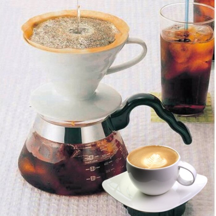Ocathnon VDG-02B V60 Glass Coffee Dripper Clever Coffee Filter 300ML (Flannel Filtering bag is included) Glass... N8