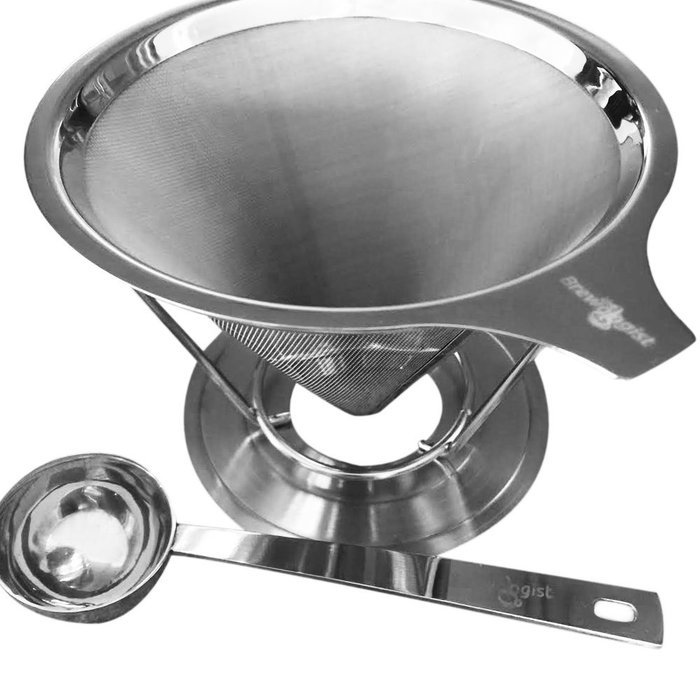 The Brewologist Pour Over Coffee Cone, the Clever Coffee Dripper: Permanent Reusable Stainless Steel Coffee Filter... N6