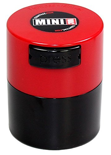 Minivac TV1-SRD - 10g to 30 gram Vacuum Sealed Container Red Cap & Black Body