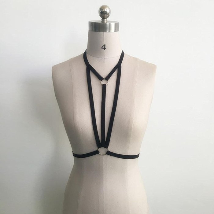 Underwear, PHOTNO Women Alluring Harness Elastic Cage Strappy Hollow Out Bra Bustier N3