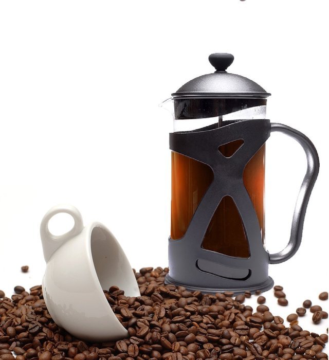 Bruntmor KRATER French Press W/ Heat Resistant Glass Carafe & Stainless Steel Double Screen Plunger Perfect Coffee... N18