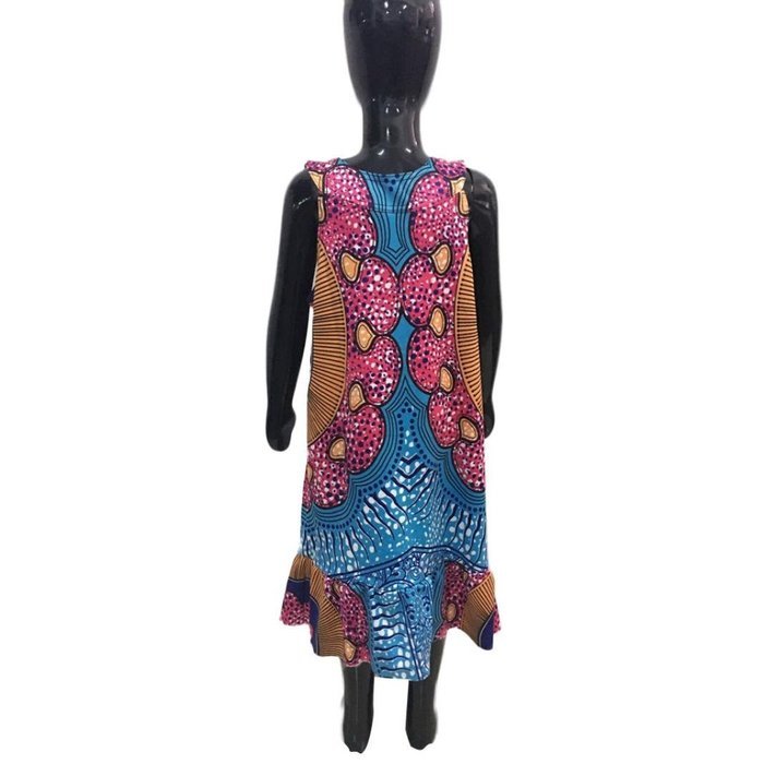 Romper Jumpsuit Dress ,BeautyVan Girls Kids Short Sleeve Clothes Africa Print Tops T-Shirt Dress (110, A) N4