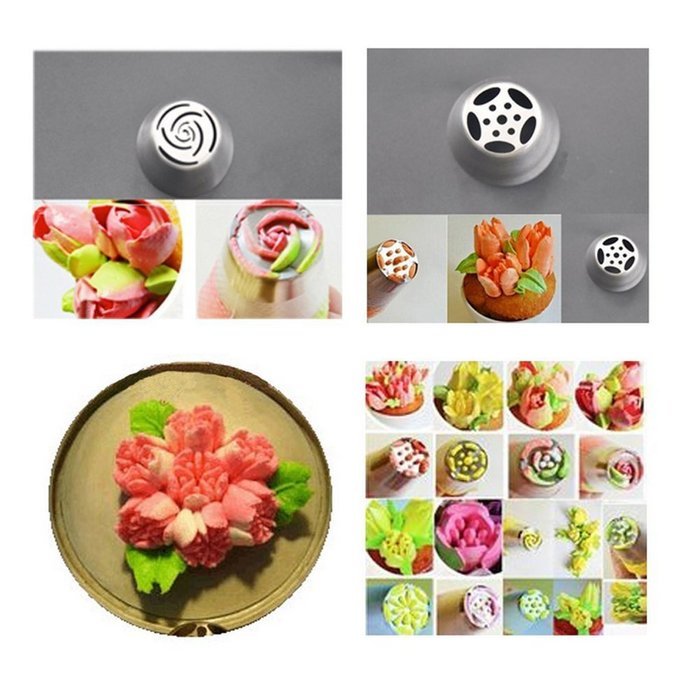 Ehdching 11pcs Russia Icing Piping Nozzles Pastry Tips Cake Sugarcraft Decorating Tools N3