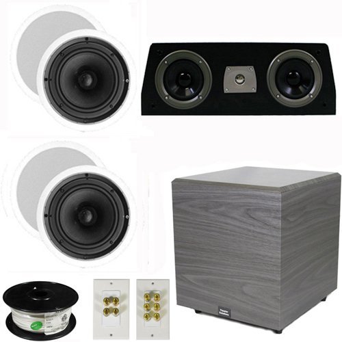 Theater Solutions 5.1 Home Theater 6.5" Speaker Set with Center, 12" Powered Sub and More TS65CC51SET6