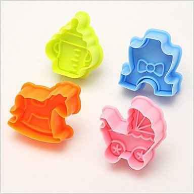 Sher Cute Whirligig Cutter Fondant Biscuit Mold Cake Sugarcraft Craft Moulds Modelling Tools,Set of 4 N2