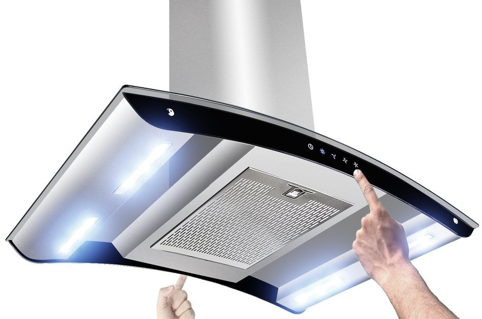 AKDY New 36" European Style Island Mount Stainless Steel Range Hood Vent Touch Control N8