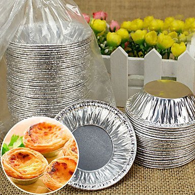 Y&XL&H 50Pcs Disposable Aluminum Foil Cups Baking Bake Muffin Cupcake Tin Mold Round N4