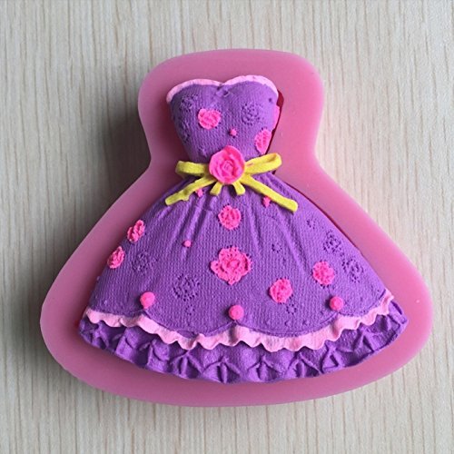 Pinkie Tm Strapless Dress with Wedding Gown Fondant Cake Resin Flower Mold Chocolate Clay Resin Mould Sugarcraft... N5