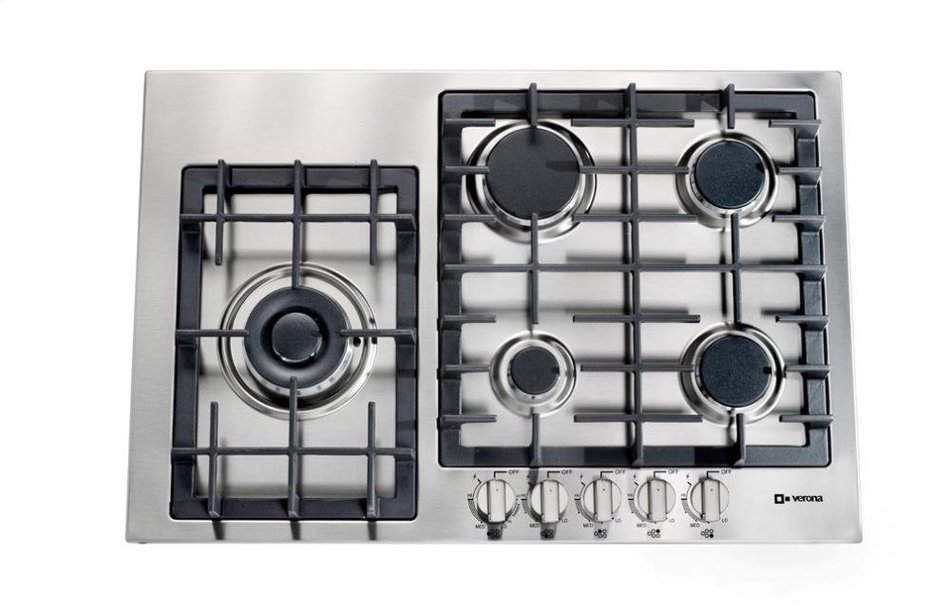 Verona VECTGM305SS 30" Designer Series Gas Cooktop With 5 Burner Design Front Controls Sealed Burners Heavy Duty...