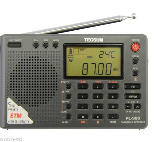TECSUN PL-380 (Black Color) DSP PLL World Band Radio