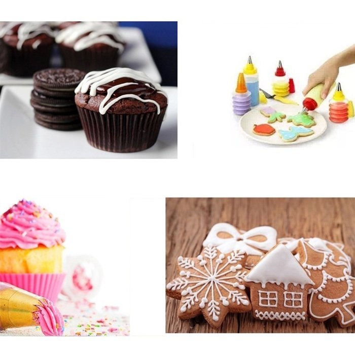Dealglad&reg; 3pcs/set Cake Cookie Cupcake Muffin Icing Piping Nozzles Pastry Squeeze Bottle Decorating Tips Tool N7