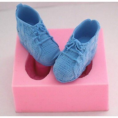Sher A Pair of Sneakers Fondant Cake Chocolate Silicone Mold Cake Decoration Tools,L7.5cmW6cmH3.2cm N3